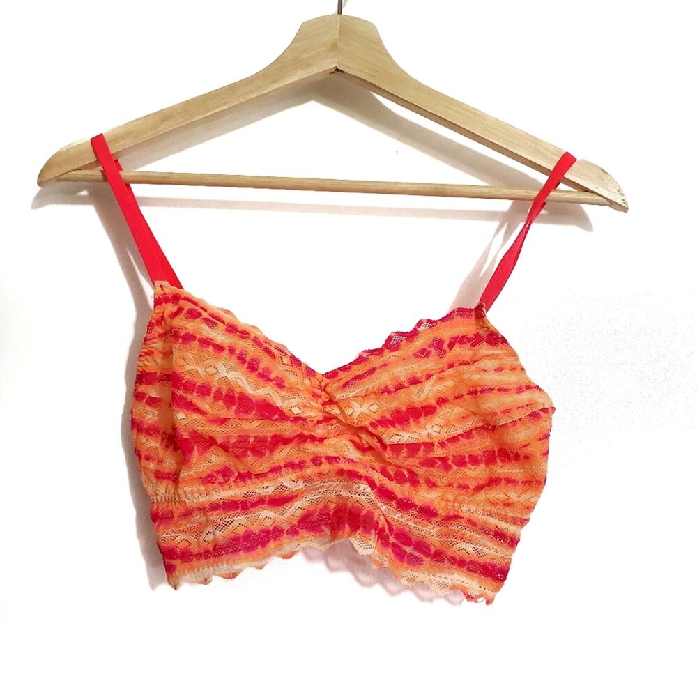 Pink VS | Neon Tie Dye Bright Lace Bralette Medium